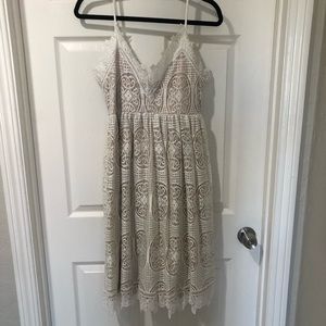 VICI White Lace Midi Dress
